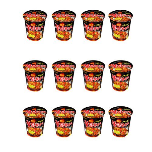 Spicy Chicken Roasted Cup Noodles (x 12 Cups), Spicy Chicken Cup Ramyun Korean Noodle Ramen BULDAK BOKKEUM MYUN by Samyang Ramyun von SAMYANG