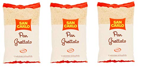 3x San Carlo PanGrattato Paniermehl Weiß Brotknuspriges Brot zu machen 500 g von SAN CARLO