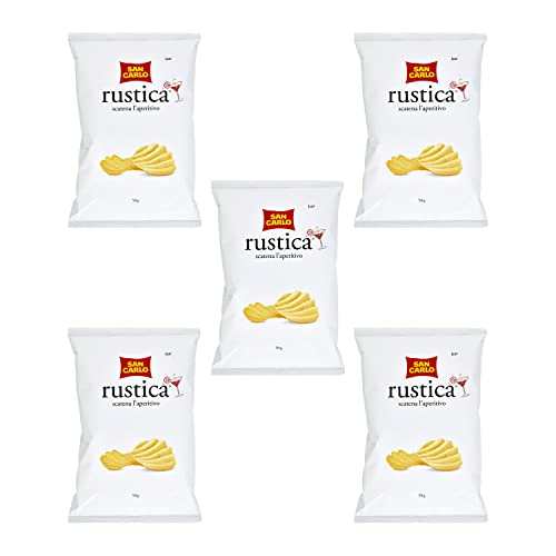 5x SAN CARLO RUSTICA Italian Salted Crisps Chips Snack 50g von SAN CARLO