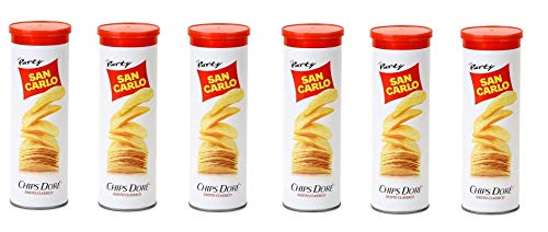 6x San Carlo Chips Dorè Gusto Classico Patatine Kartoffelchips gesalzen Snack Kartoffel chips 100g Tube von SAN CARLO