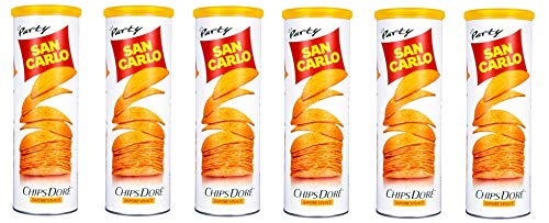 6x San Carlo Chips Dorè Sapore Vivace Patatine Kartoffelchips lebhafter Geschmack gesalzen Snack Kartoffel chips 100g Tube von SAN CARLO