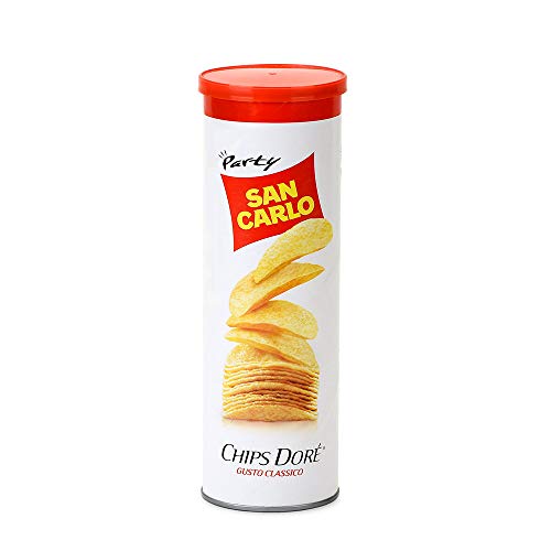 San Carlo Chips Dorè Gusto Classico Patatine Kartoffelchips gesalzen Snack Kartoffel chips 100g Tube von SAN CARLO