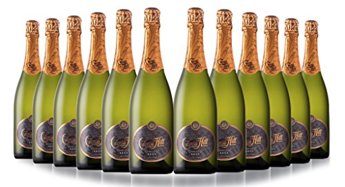 SAN JAMÓN Kasten mit 12 Flaschen Schaumwein Cavas Hill 1887 Brut. Kasten mit Brut Cava aus dem Penedés. Los von 12 Flaschen zu je 75 cl. von SAN JAMÓN