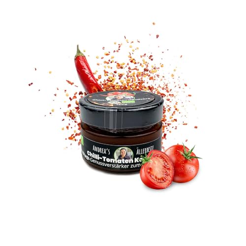 BIO Chilli-Tomaten Konfitüre zum Dippen & Verfeinern mit frischen Zutaten in Handarbeit gefertigt - Made in Germany von SANUUS (120g) von SANUUS Better Living