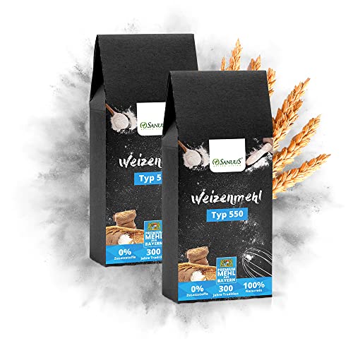 SANUUS Weizenmehl 550 2kg aus dem Allgäu - Bäckermehl Brotbackmischung Weizen mit geringer Ausmahlung und mehr Mineralien & Spurenelementen aus regionalem Getreide SANUUS Weizenmehl 550 2kg aus dem Allgäu - Bäckermehl Brotbackmischung Weizen mit geringer Ausmahlung und mehr Mineralien & Spurenelementen aus regionalem Getreide von SANUUS Better Living