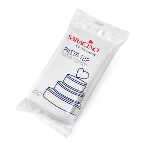 Saracino Top-Zuckerpaste zum Überziehen von 1000 g Fondant, hergestellt in Italien, weiße Farbe von SARACINO We love pastry