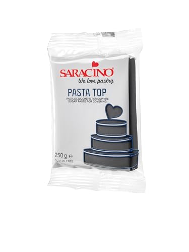 Schwarze Saracino-Fondant zum Bedecken, 250 g, hergestellt in Italien Schwarze Saracino-Fondant zum Bedecken, 250 g, hergestellt in Italien von SARACINO We love pastry