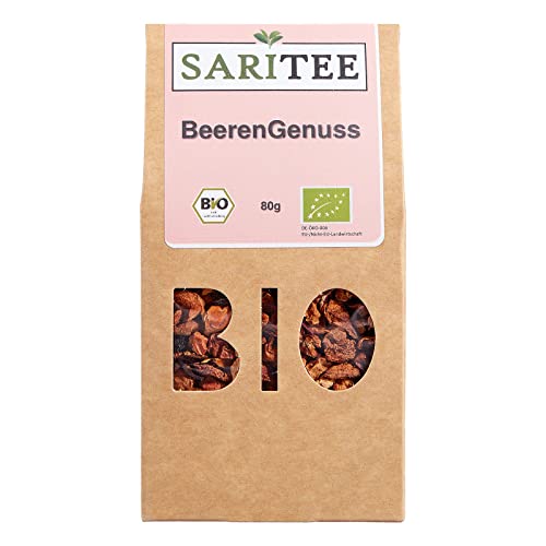 SARITEE Bio BeerenGenuss Früchtetee lose I Loser Tee mit erlesenen Früchten aus kontrolliert biologischem Anbau I Erfrischend-fruchtiger Beeren-Tee I Kindertee I 80 g von SARITEE