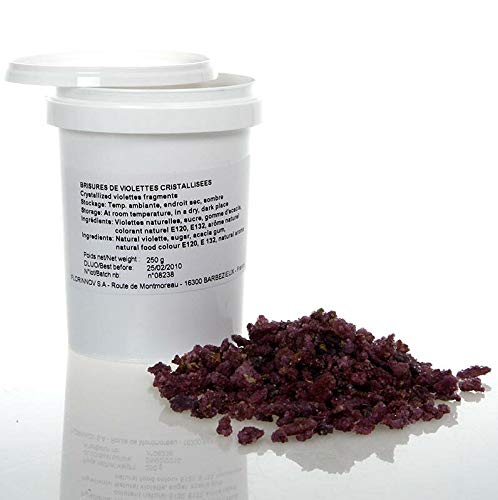 Echte Veilchen-Blüten Brisures-Stückchen, violett, kandiert, essbar, Flor & Flor, 250g von SARL FLOR