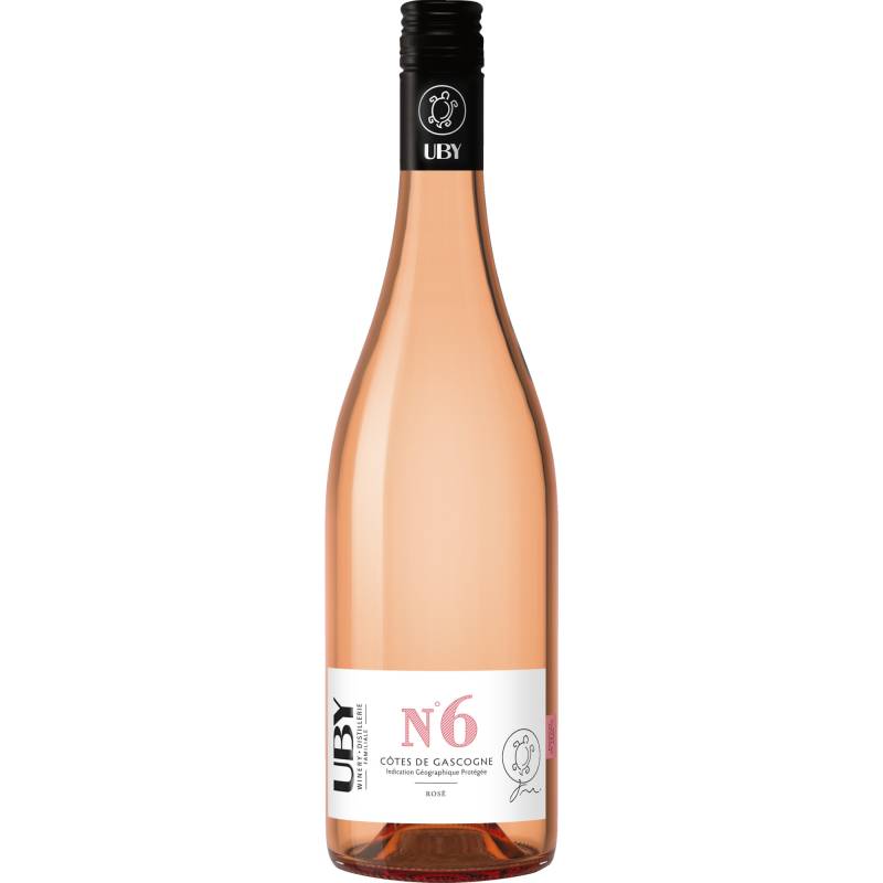 Uby N°6 Rosé, Côtes de Gascogne IGP, Südwestfrankreich, 2024, Roséwein von SAS SDU Distribution du Domaine UBY, F32150 Cazaubon, France
