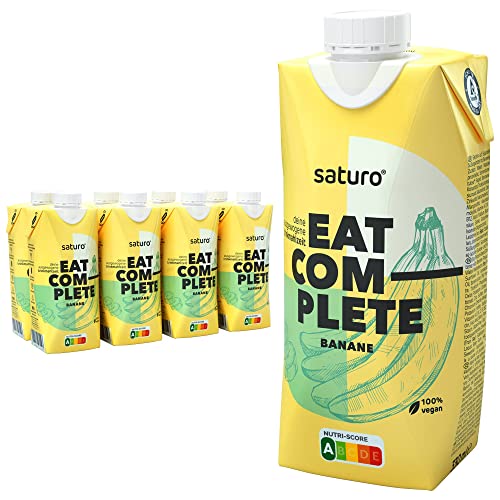 Saturo Trinkmahlzeit Banane | Astronautennahrung Mit Protein & 330kcal | Vegane Trinknahrung Mit Wertvollen Nährstoffen | 8 x 330ml von SATURO