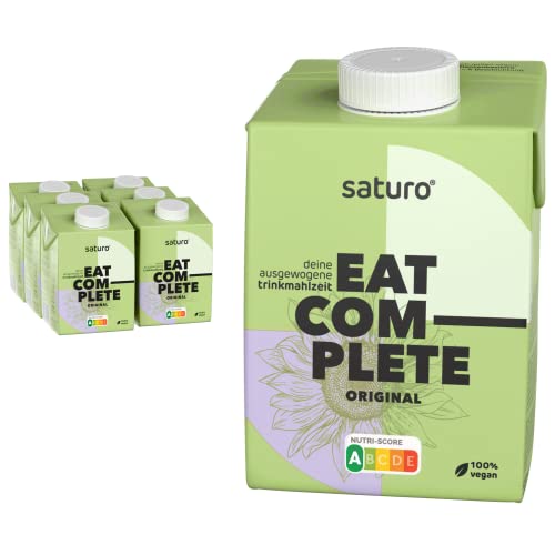 Saturo Trinkmahlzeit Original | Astronautennahrung Mit Protein & 500kcal | Vegane Trinknahrung Mit Wertvollen Nährstoffen | 6 x 500 ml von SATURO