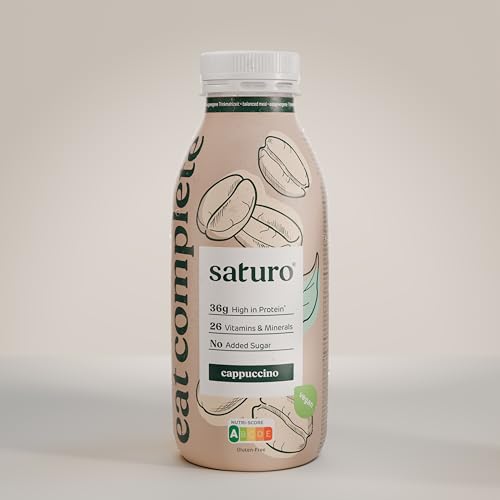 Saturo Trinknahrung Cappuccino | Astronautennahrung | 36g Protein, zuckerfrei, 400kcal | Trinknahrung Mit Wertvollen Nährstoffen | 6 x 400ml Saturo Trinknahrung Cappuccino | Astronautennahrung | 36g Protein, zuckerfrei, 400kcal | Trinknahrung Mit Wertvollen Nährstoffen | 6 x 400ml von SATURO