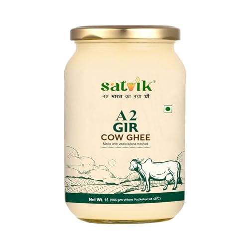 Satvik Pure Ghee A2 Gir Cow Ghee 1 Liter Churned from Vedic Bilona Methode | Bilona Ghee | A2 Cow Desi Ghee 1 Liter Satvik Pure Ghee A2 Gir Cow Ghee 1 Liter Churned from Vedic Bilona Methode | Bilona Ghee | A2 Cow Desi Ghee 1 Liter von SATVIK PURE GHEE