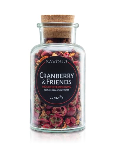 SAVOUR Früchtetee lose | aromatische Früchteteemischung ohne Zucker | 100% natürliche Zutaten | ohne künstliche Aromen | ergibt ca. 35 Tassen Tee (Cranberry & Friends) von SAVOUR