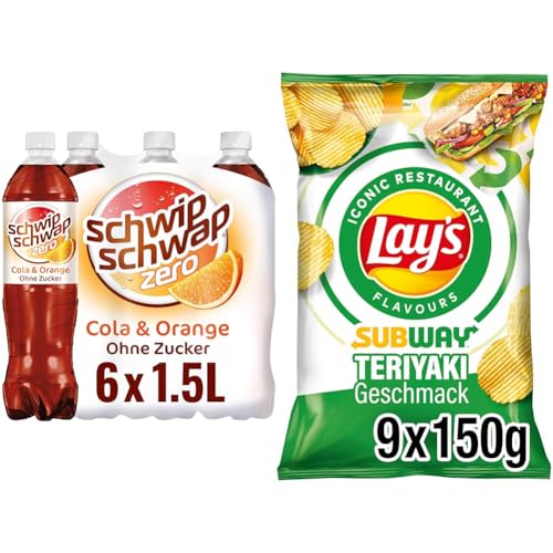 Erfrischend und Knusprig: SCHWIPSCHWAP Zero (6x1,5L) & Lay's Subway Chicken Terriyaki (9x150G), Cola Geschmack trifft auf herzhafte Chips von SCHWIPSCHWAP