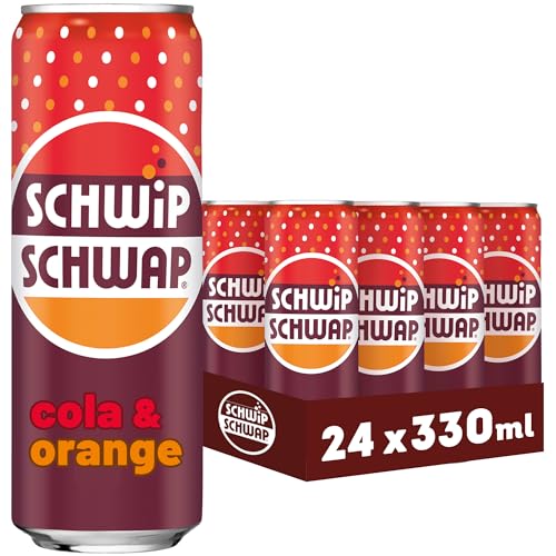 SCHWIPSCHWAP, Das Original – Koffeinhaltiges Cola-Erfrischungsgetränk mit Orange, EINWEG Dose (24 x 0.33 l) von SCHWIPSCHWAP