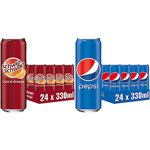 Schwip Schwap, Das Original – Koffeinhaltiges Cola-Erfrischungsgetränk mit Orange & Pepsi Cola, Das Original von Pepsi, Koffeinhaltige Cola in der Dose,EINWEG Dose (24 x 0.33 l) von SCHWIPSCHWAP