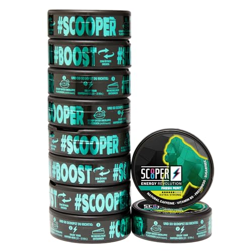Scooper ENERGY 80MG 10er Fresh Mint Bundle | 12 Pouches pro Dose | Zuckerfrei & Vegan | 7,2 Gramm von SCOOPER ENERGY