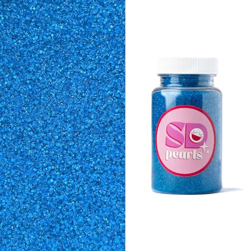 SD Pearls Farbzucker, Dekorzucker, Glitzerzucker, Bunter Streudekor Zucker Für Eis, Kekse, Kuchen, Cupcakes, Dessertdekoration (Blau, 100g) von SD Pearls
