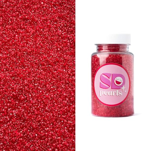 SD Pearls Farbzucker, Dekorzucker, Glitzerzucker, Bunter Streudekor Zucker Für Eis, Kekse, Kuchen, Cupcakes, Dessertdekoration (Bordeaux, 500g) von SD Pearls