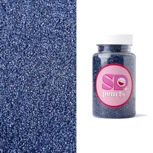SD Pearls Farbzucker, Dekorzucker, Glitzerzucker, Bunter Streudekor Zucker Für Eis, Kekse, Kuchen, Cupcakes, Dessertdekoration (Königsblau, 100g) von SD Pearls