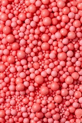 SD Pearls Zuckerperlen, Essbare Zucker Perlen, Tortendeko Streusel Perlen, Zucker Dekorperlen Für Keksen, Kuchen, Cupcakes, Dessertdekoration (Rosa, 3,4,5,7,10mm, 1000g) von SD Pearls