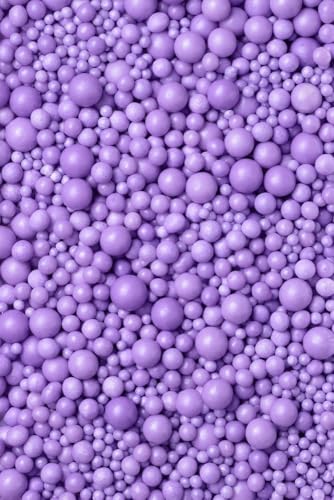 SD Pearls Zuckerperlen, Essbare Zucker Perlen, Tortendeko Streusel Perlen, Zucker Dekorperlen Für Keksen, Kuchen, Cupcakes, Dessertdekoration (Violett, 3,4,5,7,10mm, 1000g) von SD Pearls