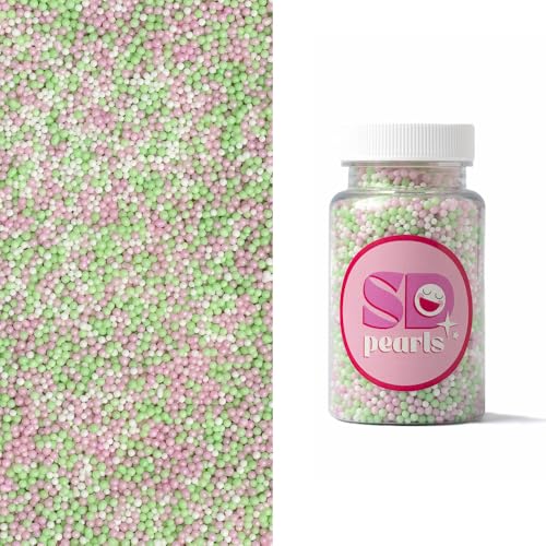 SD Pearls Zuckerperlen, Mix Perlen, Essbare Zucker Perlen, Tortendeko Streusel Perlen, Zucker Dekorperlen Für Keksen, Kuchen, Cupcakes, Donuts, Dessertdekoration (Summer Sunrise, 1000g) von SD Pearls
