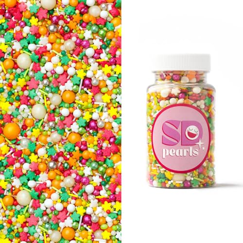 SD Pearls Zuckerstreusel, Bunter Streuselmix, Kuchen Ostern Streusel, Streudekor für Osterkuchen, Zuckerstreusel Ostern, Dekorationszucker für Ostern. (Mix „Auf einer Wiese“, 1000g) von SD Pearls