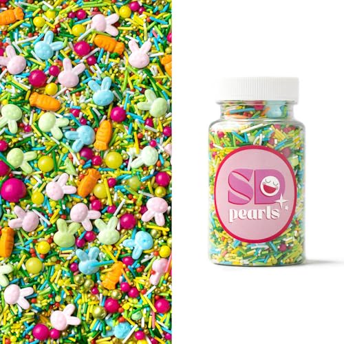 SD Pearls Zuckerstreusel, Bunter Streuselmix, Kuchen Ostern Streusel, Streudekor für Osterkuchen, Zuckerstreusel Ostern, Dekorationszucker für Ostern. (Mix „Easter Hunting“, 100g) von SD Pearls