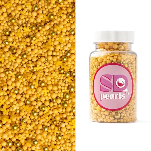 SD Pearls Zuckerstreusel, Bunter Streuselmix, Kuchen Ostern Streusel, Streudekor für Osterkuchen, Zuckerstreusel Ostern, Dekorationszucker für Ostern. (Mix „Gold Cross“, 450g) von SD Pearls