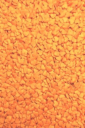 SD Pearls Zuckerstreusel, Bunter Streuselmix, Streusel Valentinstag, Streusel Hochzeit, Streusel Herzen, Streudekor für Torten, Kuchen, Muffins und Desserts. (Herzen-Orange, 80g) von SD Pearls