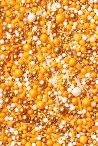 SD Pearls Zuckerstreusel, Essbare Zucker Perlen, Tortendeko Streusel Perlen, Bunter Streuselmix, Streudekor für Kuchen, Dessertdekoration für Geburtstagsfeiern. (Mix „Bernstein“, 1000g) von SD Pearls