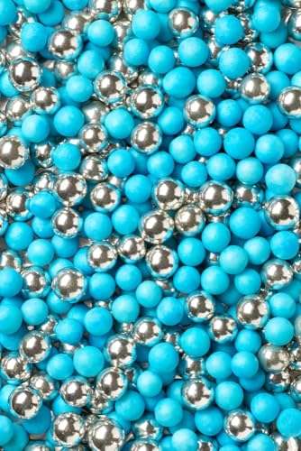 SD Pearls Zuckerstreusel, Essbare Zucker Perlen, Tortendeko Streusel Perlen, Bunter Streuselmix, Streudekor für Kuchen, Dessertdekoration für Geburtstagsfeiern. (Mix „Blau“, 1000g) von SD Pearls