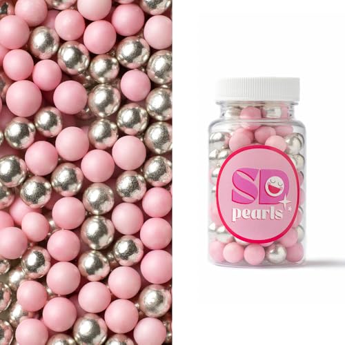 SD Pearls Zuckerstreusel, Essbare Zucker Perlen, Tortendeko Streusel Perlen, Bunter Streuselmix, Streudekor für Kuchen, Dessertdekoration für Geburtstagsfeiern. (Mix „Rosa“, 90g) von SD Pearls