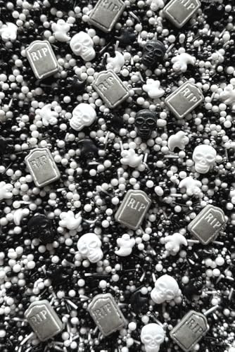 SD Pearls Zuckerstreusel, Halloween Streusel Essbar, Zuckerstreusel Halloween, Zucker Augen Deko Essbar, Streudekor für Kuchen, Muffins, Desserts. (Mix „Nachtgeist“, 1000g) von SD Pearls