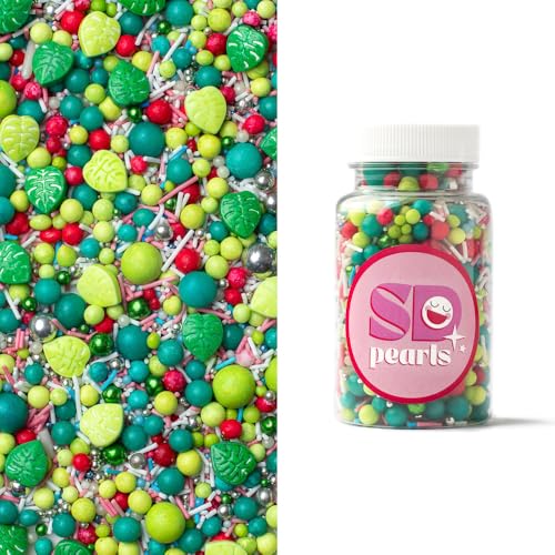 SD Pearls Zuckerstreusel,Bunter Streuselmix,Streudekor für Torten,Cupcakes,Zuckerwatte,Cake Pops und Desserts-Zuckerstreusel für Babypartys,Kindergeburtstagsfeiern (Mix „Amazon“, 100g) von SD Pearls