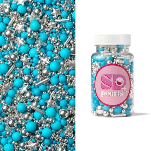 SD Pearls Zuckerstreusel,Bunter Streuselmix,Streudekor für Torten,Cupcakes,Zuckerwatte,Cake Pops und Desserts-Zuckerstreusel für Babypartys,Kindergeburtstagsfeiern (Mix „It is a Boy“, 100g) von SD Pearls