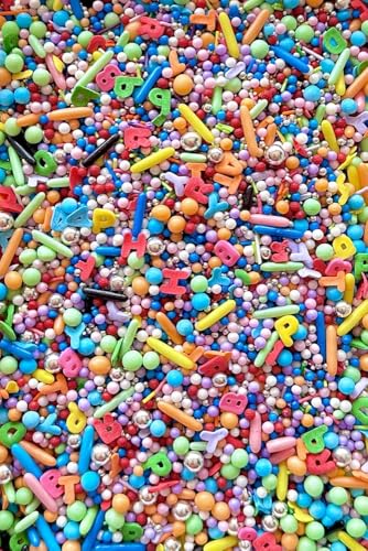 SD Pearls Zuckerstreusel,Bunter Streuselmix,Streudekor für Torten,Cupcakes,Zuckerwatte,Cake Pops und Desserts-Zuckerstreusel für Babypartys,Kindergeburtstagsfeiern (Mix „Lustiger Bleistift“, 450g) von SD Pearls