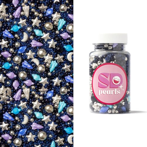 SD Pearls Zuckerstreusel,Bunter Streuselmix,Streudekor für Torten,Cupcakes,Zuckerwatte,Cake Pops und Desserts-Zuckerstreusel für Babypartys,Kindergeburtstagsfeiern (Mix „Weltraumregen“, 1000g) von SD Pearls
