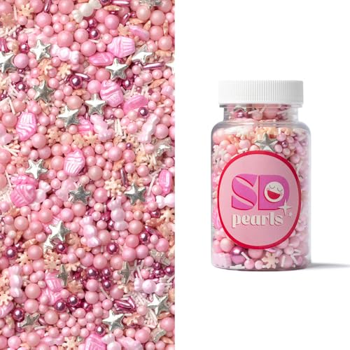 SD Pearls Zuckerstreusel,Bunter Streuselmix,Streudekor für Torten,Cupcakes,Zuckerwatte,Cake Pops und Desserts-Zuckerstreusel für Babypartys,Kindergeburtstagsfeiern (Mix „Zärtliche Gefühle“, 100g) von SD Pearls