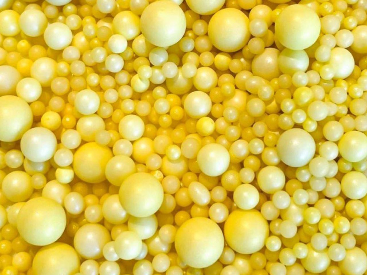 Zuckerdekor Mix Perlen gelb 100g von SD Pearls
