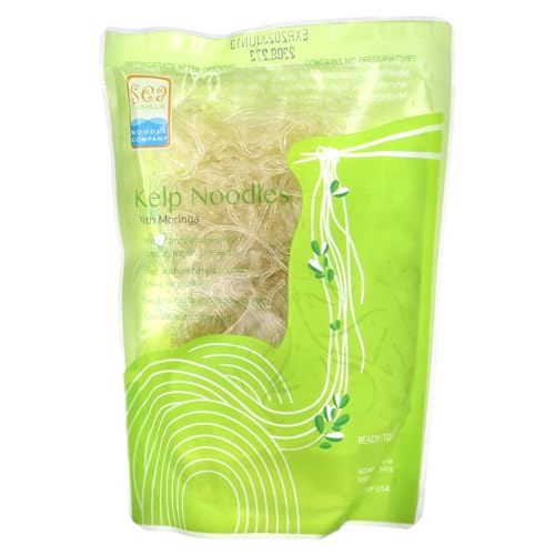 Sea Tangle Moringa Kelp Nudeln (340 ml) – kalorienarme asiatische Nudeln für gesunde Nudelgerichte – glutenfrei, Keto Nudel-Sub für Reisnudeln, Glasnudeln, Pad Thai Nudeln, Vermicelli von SEA TANGLE NOODLE COMPANY