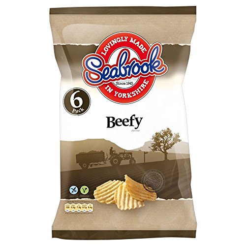 Seabrook Crinkle Cut Crisps - Beefy (6x25g) - Packung mit 2 von Seabrook