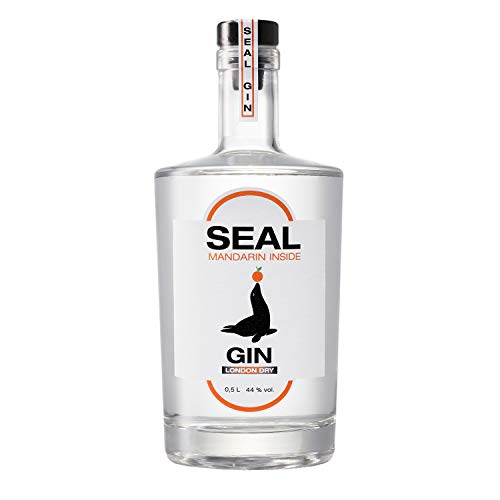 SEAL GIN – MANDARIN INSIDE 1 x 0.5 l | London Dry Gin mit Mandarinen-Aroma | Botanicals mit Noten von Mandarine, Brombeere, Süssholz | 44% vol. alc. | made in Germany | Geschenk für Gin-Liebhaber von SEAL GIN