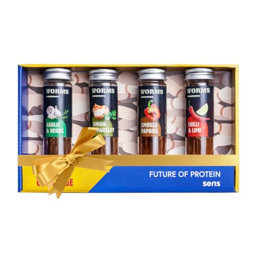 SENS Essbare Insekten Snack für Menschen, Geröstete Mehlwürmer Protein Snack, Crunchy Party Mix, Insektennahrung Probierset, Party Challenge Geschenkidee SENS Essbare Insekten Snack für Menschen, Geröstete Mehlwürmer Protein Snack, Crunchy Party Mix, Insektennahrung Probierset, Party Challenge Geschenkidee von SENS