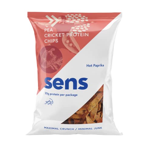 SENS Protein Chips, Fitness Snack Scharf, Low Carb Party Mix Snacks, Glutenfrei Eiweiss Chips, Knabberartikel Knabberzeug (Scharfe Paprika, 80g) von SENS
