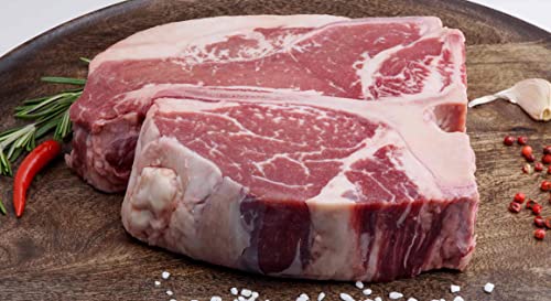 Sepehr Dad T-Bone Porterhouse Steak | geschnitten vom besten | Premium Qualität | 2x 750g von SEPEHR DAD CAVIAR