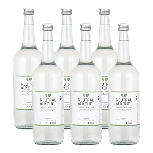 6x 1l Weingeist/Primasprit/Trinkalkohol/Ethanol unvergällt 96,4% vol - zum Ansetzen von Likören, Gin oder Tinkturen - Basis für Desinfektionsmittel 6x 1l Weingeist/Primasprit/Trinkalkohol/Ethanol unvergällt 96,4% vol - zum Ansetzen von Likören, Gin oder Tinkturen - Basis für Desinfektionsmittel von SHADOWS
